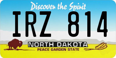 ND license plate IRZ814