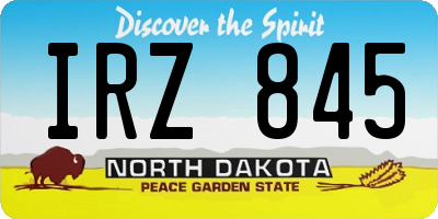 ND license plate IRZ845