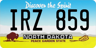 ND license plate IRZ859