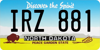 ND license plate IRZ881