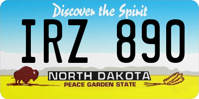 ND license plate IRZ890