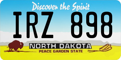 ND license plate IRZ898