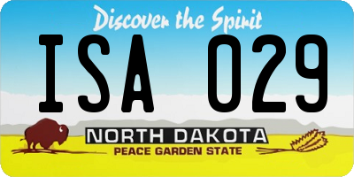 ND license plate ISA029