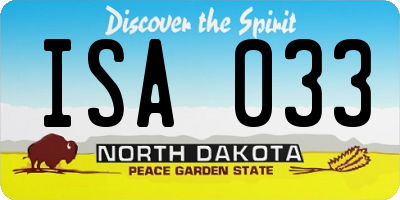 ND license plate ISA033