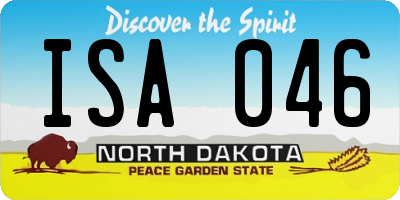 ND license plate ISA046