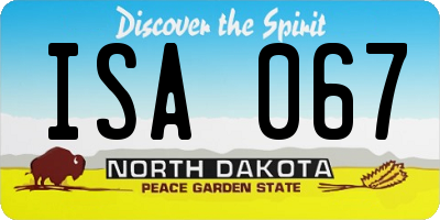 ND license plate ISA067