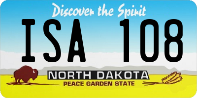 ND license plate ISA108