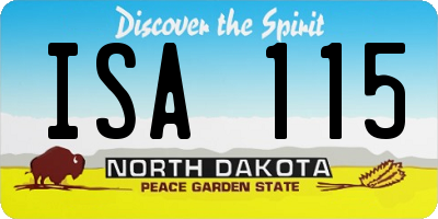 ND license plate ISA115