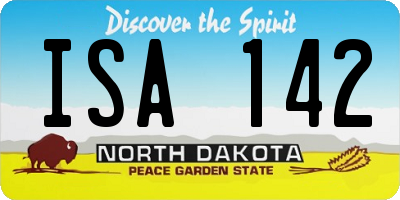 ND license plate ISA142
