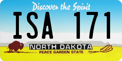 ND license plate ISA171