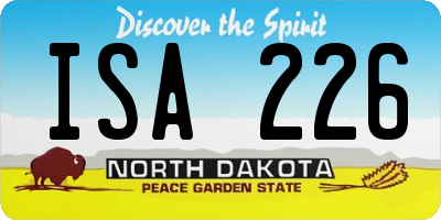 ND license plate ISA226