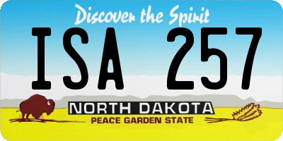 ND license plate ISA257