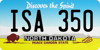 ND license plate ISA350