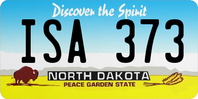 ND license plate ISA373