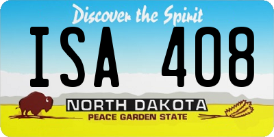 ND license plate ISA408