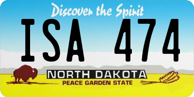 ND license plate ISA474