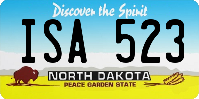 ND license plate ISA523