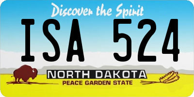 ND license plate ISA524