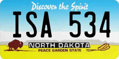 ND license plate ISA534