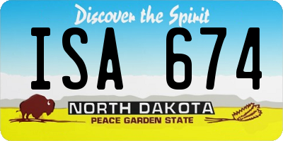 ND license plate ISA674