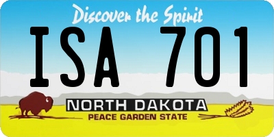 ND license plate ISA701