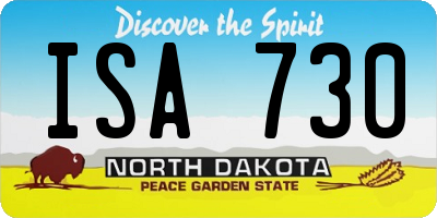 ND license plate ISA730