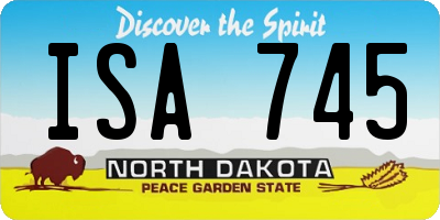 ND license plate ISA745