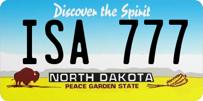 ND license plate ISA777