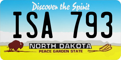 ND license plate ISA793