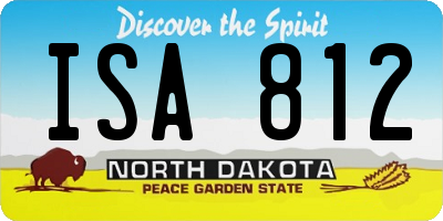 ND license plate ISA812