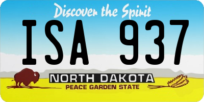 ND license plate ISA937