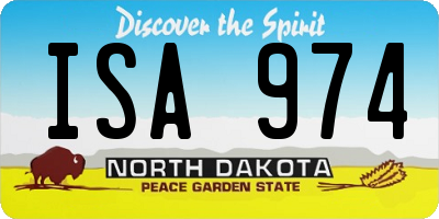 ND license plate ISA974
