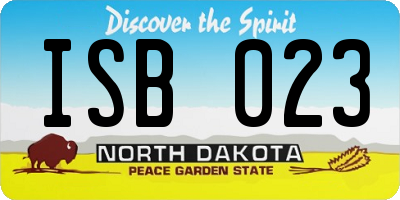 ND license plate ISB023