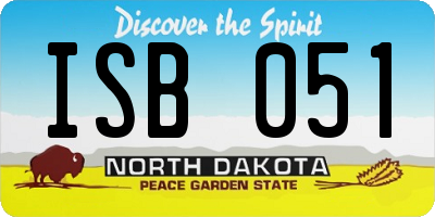 ND license plate ISB051