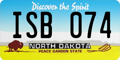 ND license plate ISB074
