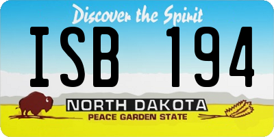 ND license plate ISB194
