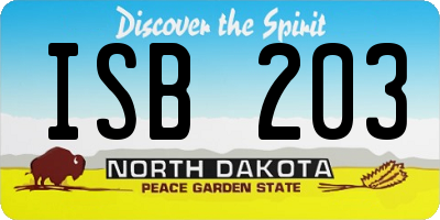 ND license plate ISB203