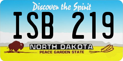 ND license plate ISB219