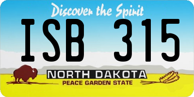 ND license plate ISB315