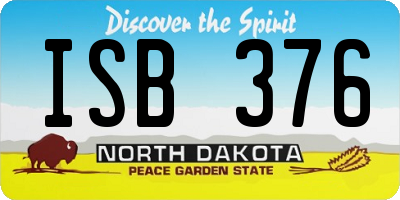 ND license plate ISB376