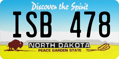 ND license plate ISB478