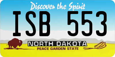 ND license plate ISB553