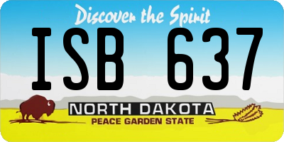 ND license plate ISB637