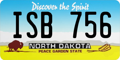 ND license plate ISB756