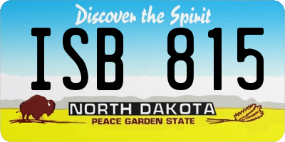 ND license plate ISB815