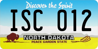 ND license plate ISC012