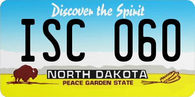 ND license plate ISC060