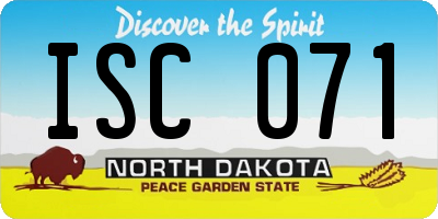 ND license plate ISC071