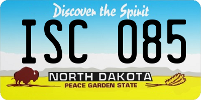 ND license plate ISC085
