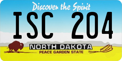 ND license plate ISC204